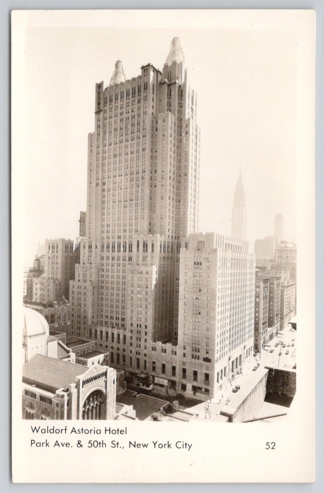 Waldorf Astoria Hotel NYC RPPC Real Photo Postcard c.1930s A. Mainzer