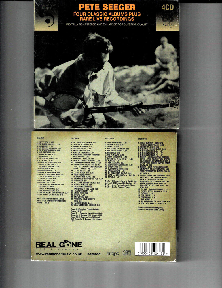 PETE SEEGER - FOUR CLASSIC ALBUMS + RARE LIVE TRACKS (4CD) NEW **85 TRACKS*