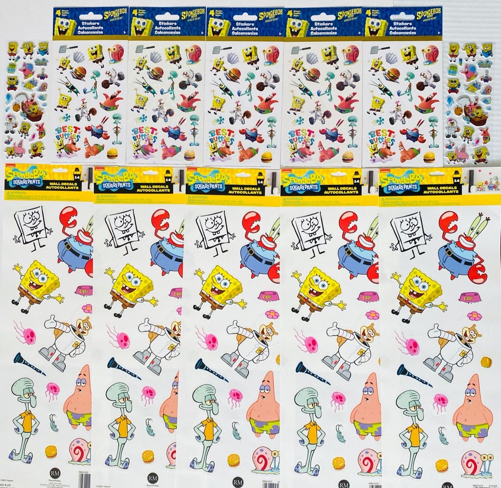 Mega 17 Pack by SpongeBob SquarePants Stickers Wall DECALS Sandylion & RoomMates