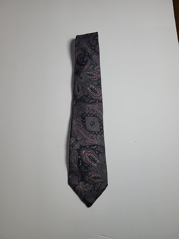 VTG Christian Dior Monsieur Necktie Silk Green Paisley Italian Made