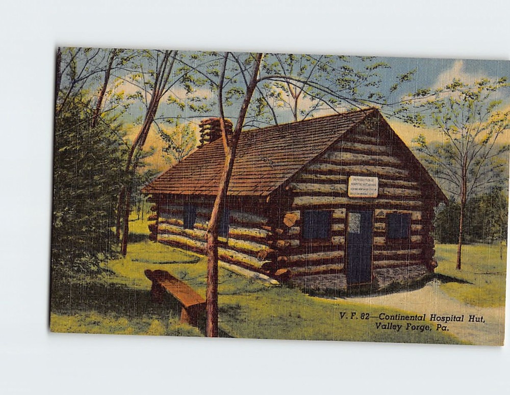 Postcard Continental Hospital Hut, Valley Forge, Pennsylvania