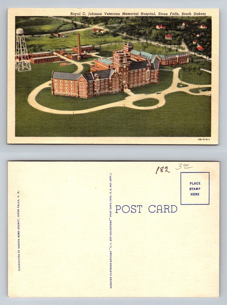 Sioux Falls, SD-South Dakota, Royal C Johnson Veterans Hospital Vintage Postcard
