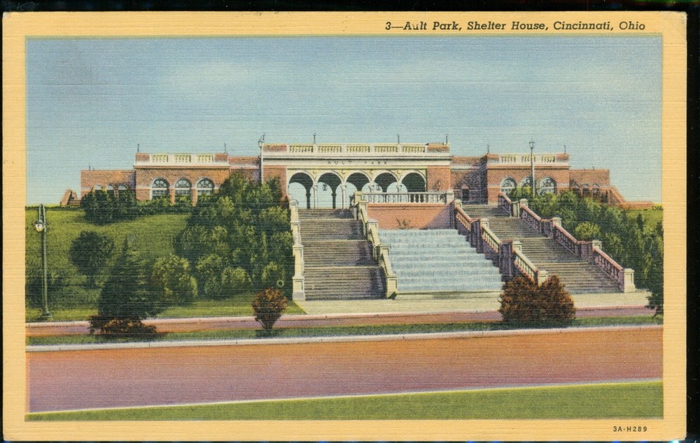 Ault Park Shelter House Cincinnati Ohio Postcard