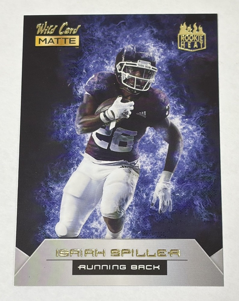 2022 Wild Card MATTE - Rookie Heat Isaiah Spiller #RH-11 Black-Blue Flames (RC)