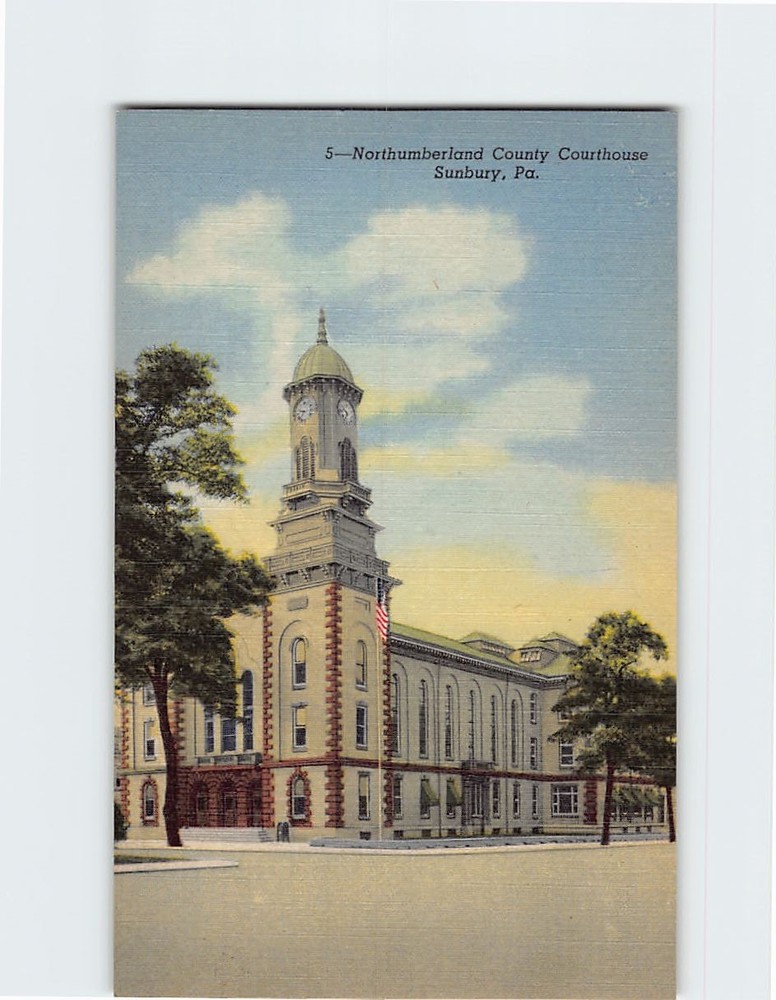 Postcard Northumberland County Courthouse Sunbury Pennsylvania USA