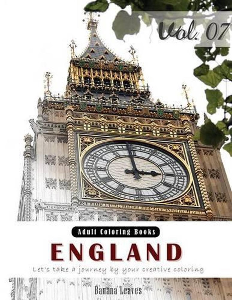 England: Place Country Landscapes, Grey Scale Photo Adult Coloring Book, Mind Re