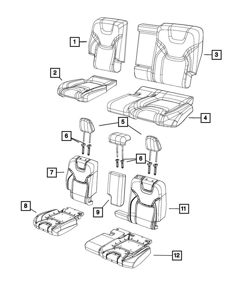 Genuine Mopar Rear Seat Cushion Cover 5RA78HL1AE