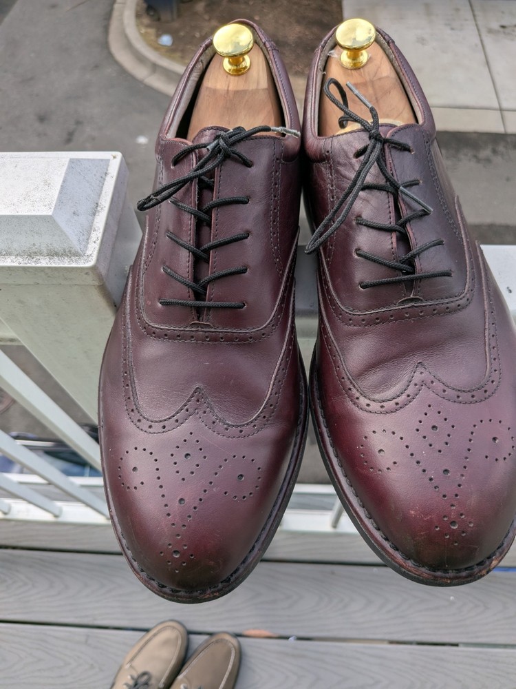 Rockport DresSports Wingtip shoes Mens Size 10 W Burgundy  leather Oxfords