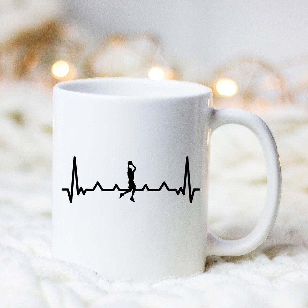 Basketball Heartbeat Version 1 Mug Basketball Mug Basketball Player Basketball