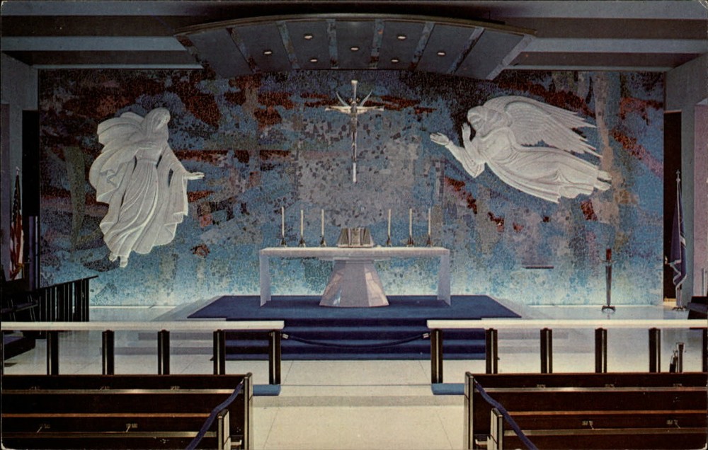 Air Force Academy Colorado Catholic Chapel Altar unused vintage postcard sku039