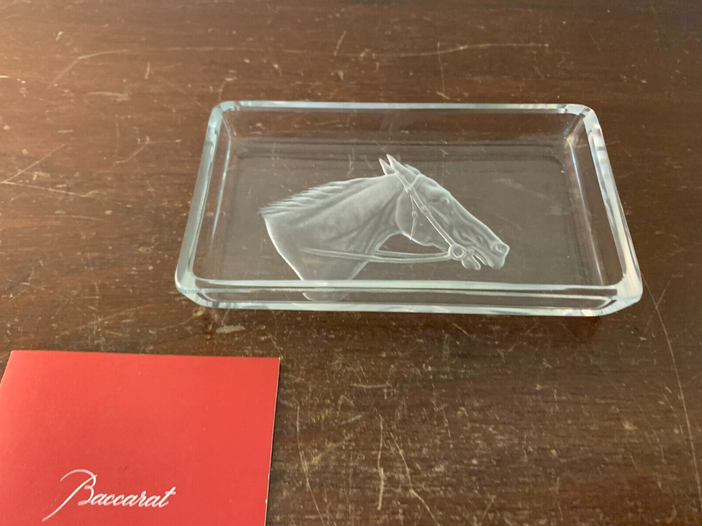 Crystal Horse Engraved Catchall By Baccarat