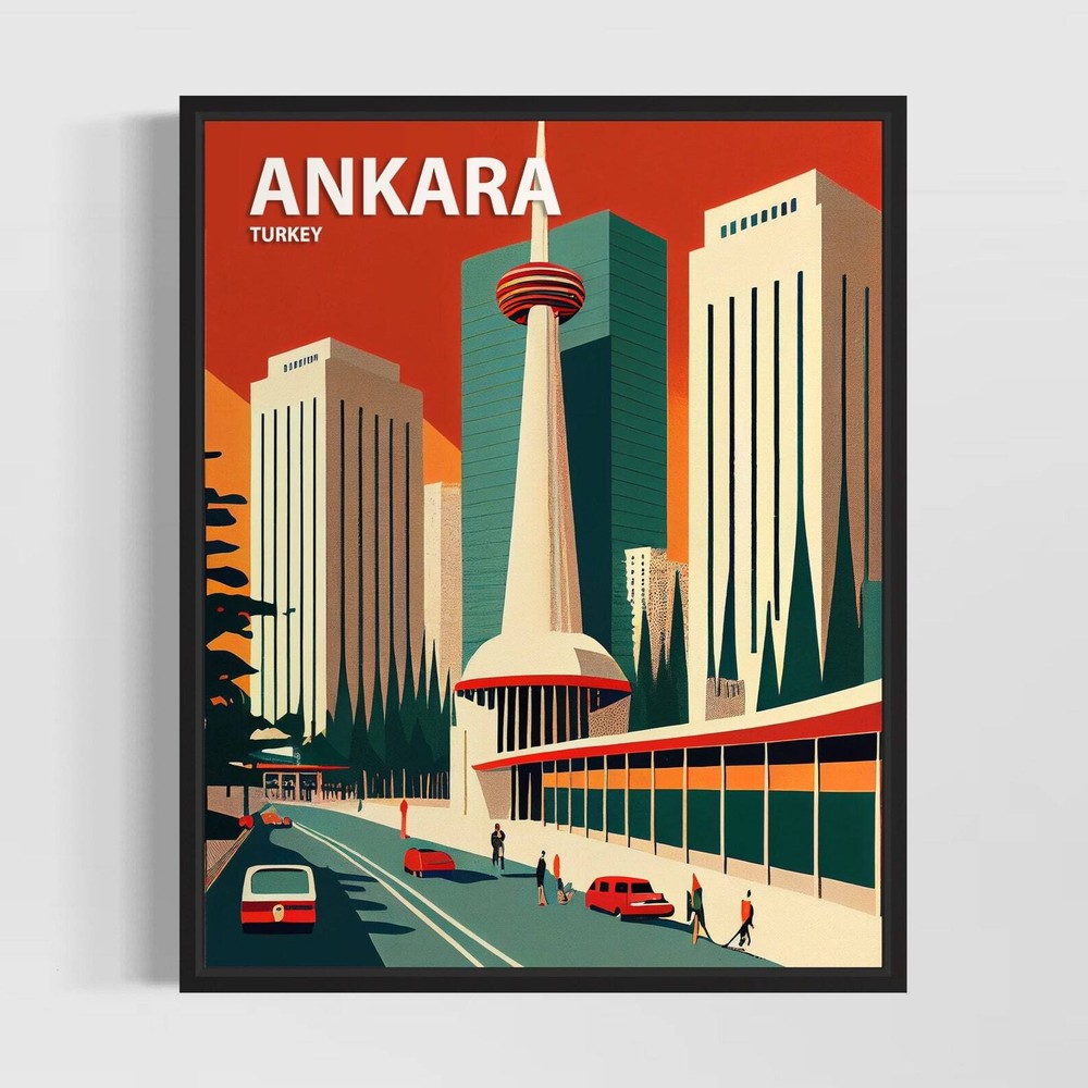 Ankara Retro Art Print Ankara Wall Art Illustration Ankara Vintage Minimal