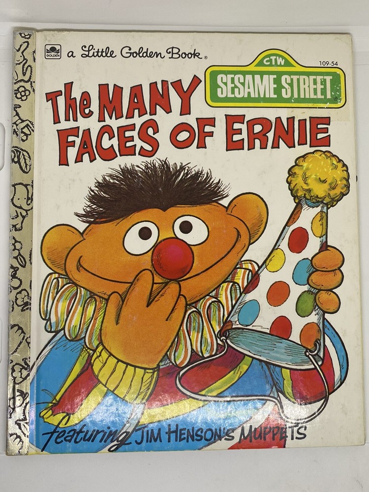 Many Faces of Ernie by Judy Freudberg Little Golden Book Sesame Street 1979