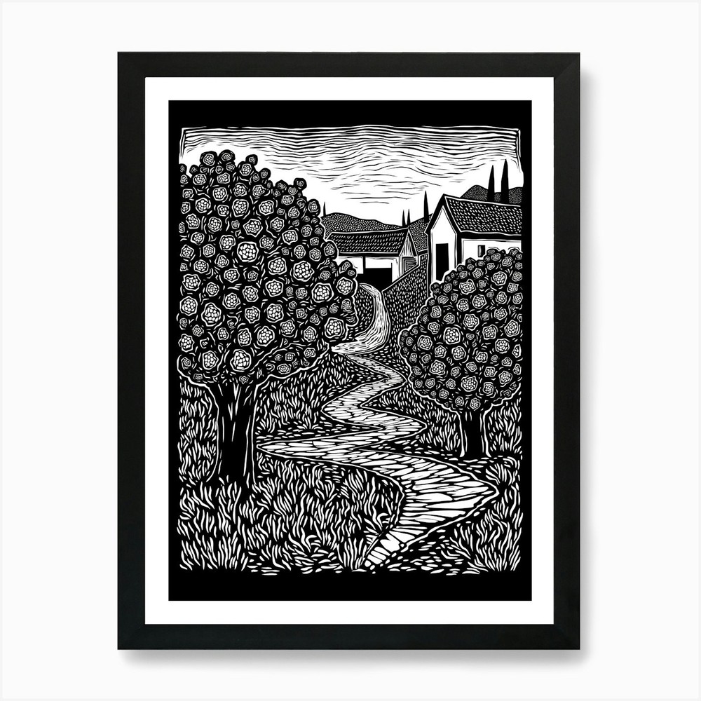Path Through The Trees Art Print Framed Wall Art Poster Canvas Print Picture