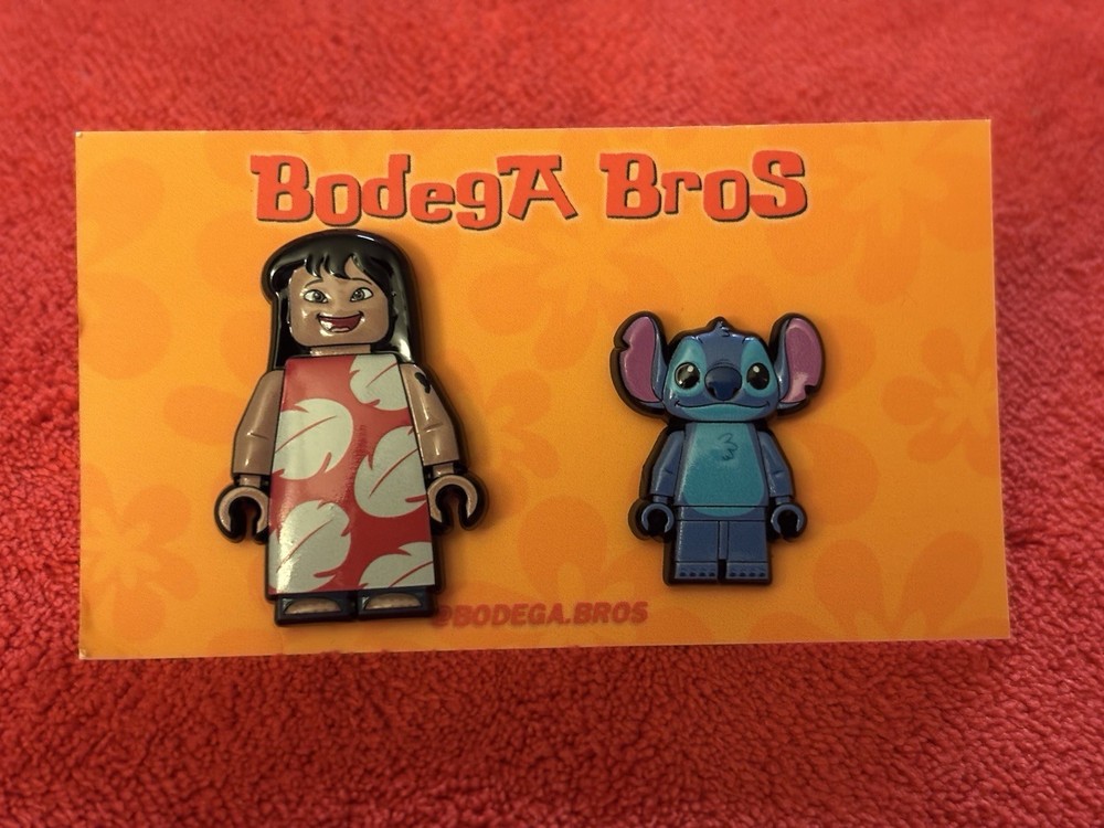 Bodega Bros Lilo and  Stitch Pack Lego Figure Hat Pin Set Limited Edition