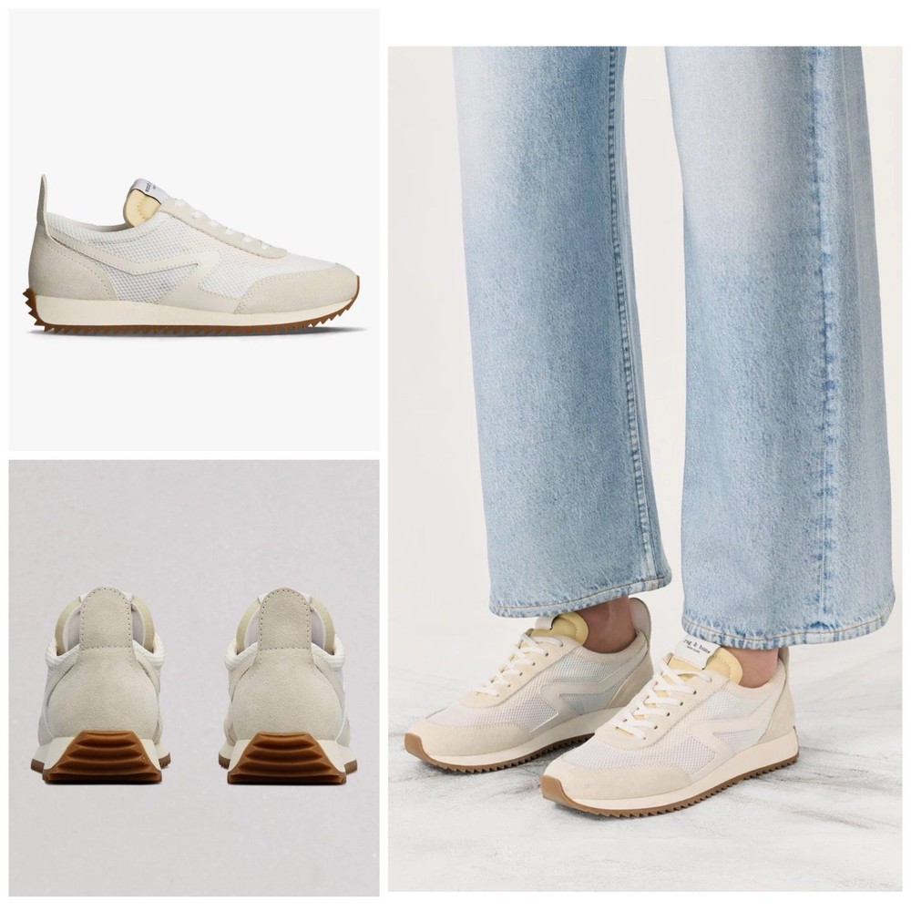 NIB Rag & Bone Retro Runner Mesh Sneaker In Off White Size:41 (US 11)