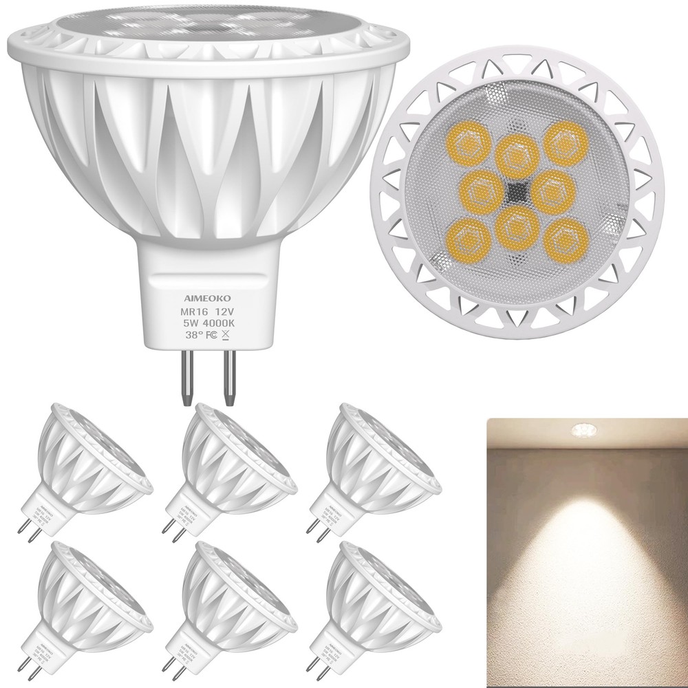 MR16 LED Bulb Light Bulbs 6 Pack, 5W (50W Halogen Equivalent) 4000K Natural L...