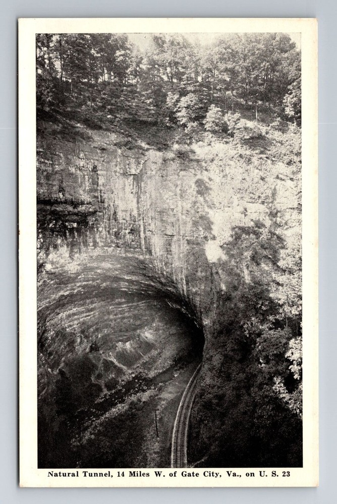 Gate City VA-Virginia, Natural Tunnel, Antique, Vintage Souvenir Postcard