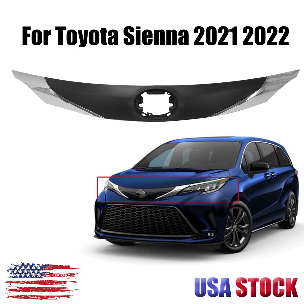 Black & Silver Front Hood Bumper Grille for 2021-2022 Toyota Sienna 5311408070