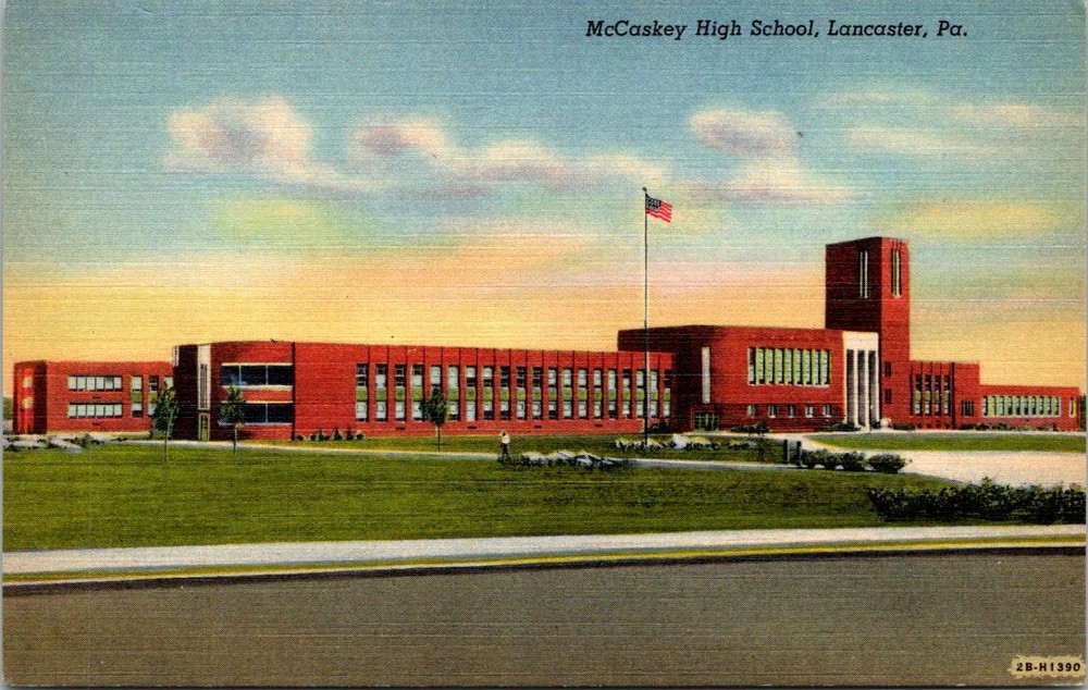 1940s McCaskey High School Lancaster Pennsylvania Vintage Postcard