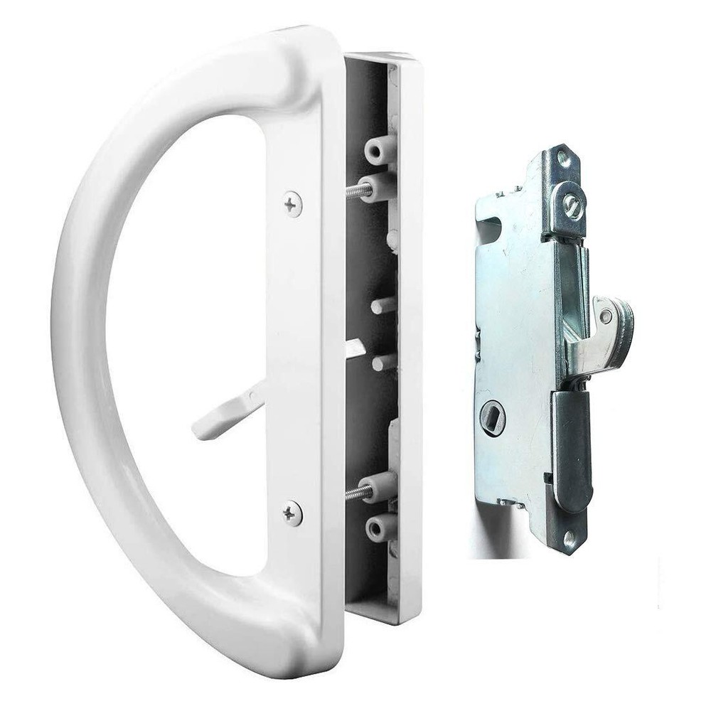 Patio Door Handle Set + Mortise Lock 45° Perfect Replacement for Sliding Glas...