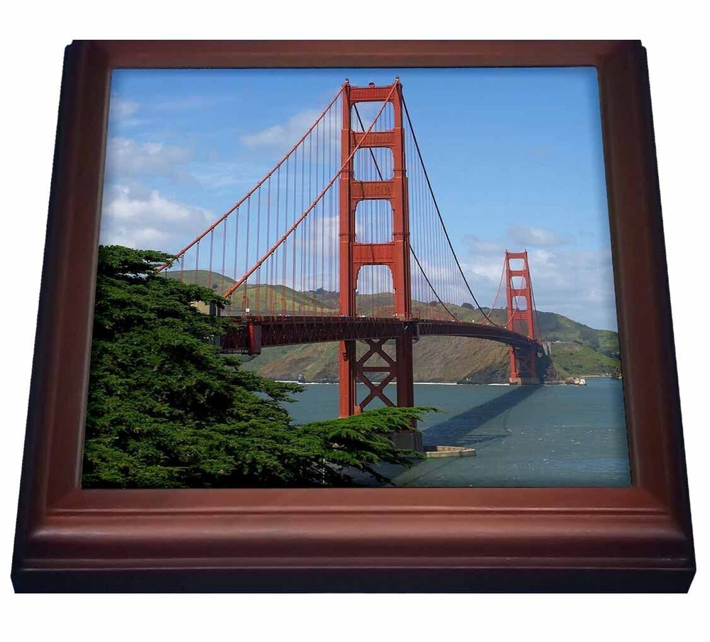 3dRose Golden Gate Bridge San Francisco 8x8 Trivet with 6x6 ceramic tile