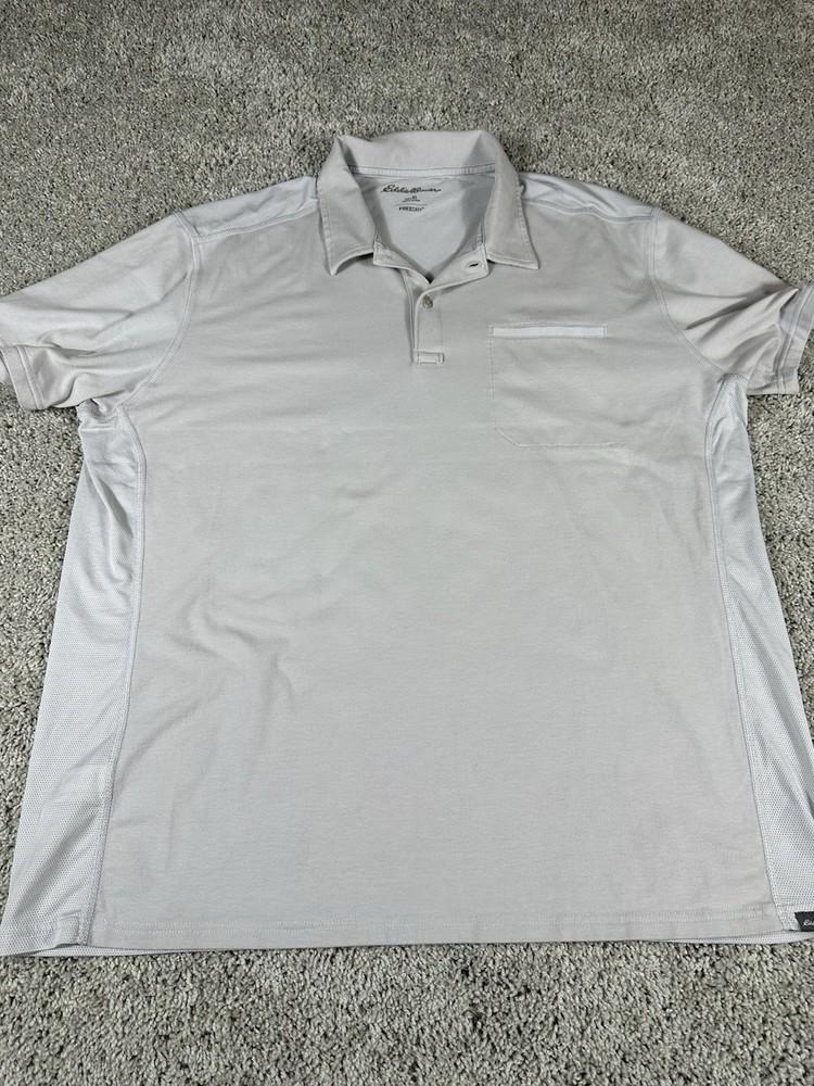 Eddie Bauer Short Sleeve Polo Shirt Men's Size XL Gray