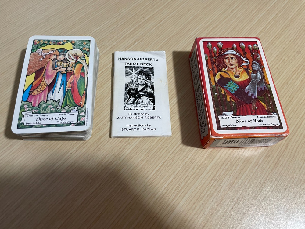 The Hanson-Roberts Tarot Deck by Mary Hanson Roberts 5 Languages 78 Cards 1- VGC