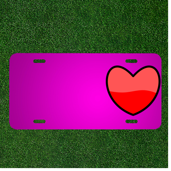 Custom Personalized Car License Plate With Add Names To Heart Love Care Red
