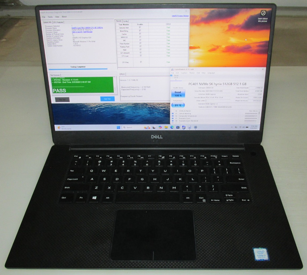 PARTS DELL PRECISION 5530 INTEL i7-8850H @ 2.60GHz 32GB RAM 512GB SSD WIN 11 PRO