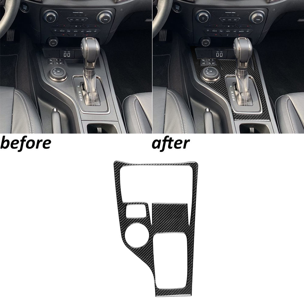 Real Carbon Fiber Console Gear Shift Panel Cover For Ford Ranger Sport 2015-2022
