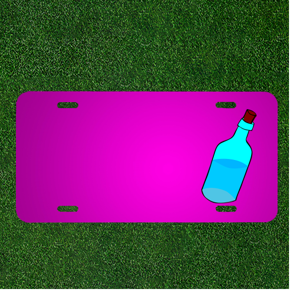 Custom Engraved Car License Plate with Personalized Water Bottle Cork