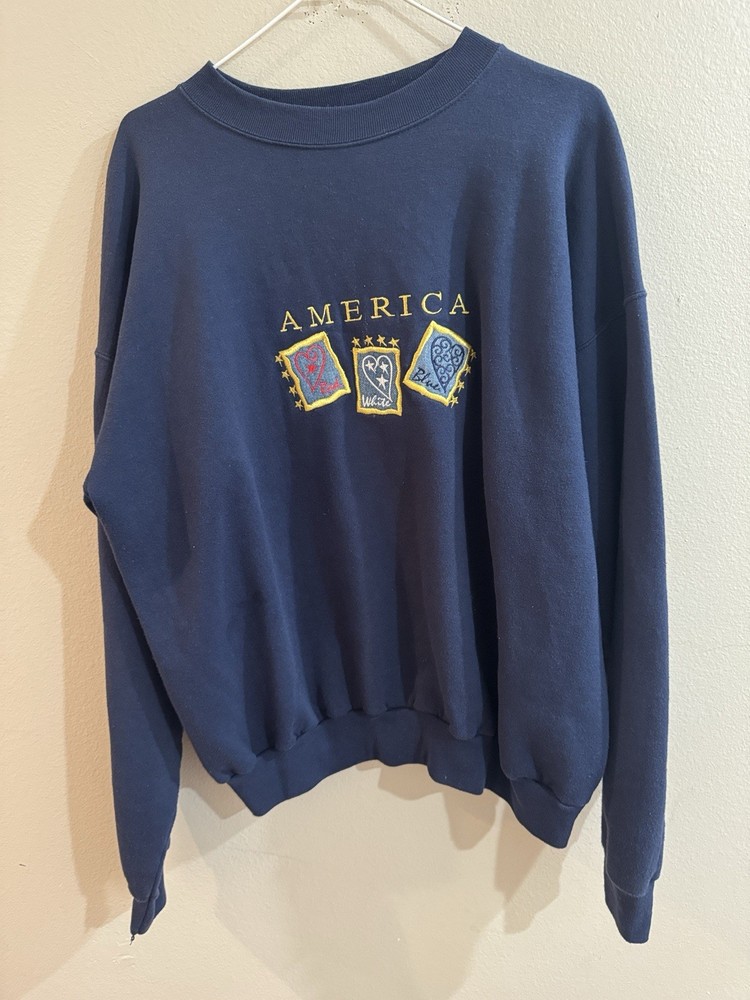 Vintage America Pullover Sweatshirt Womens 1X Long Sleeve MC Sportswear Grandma