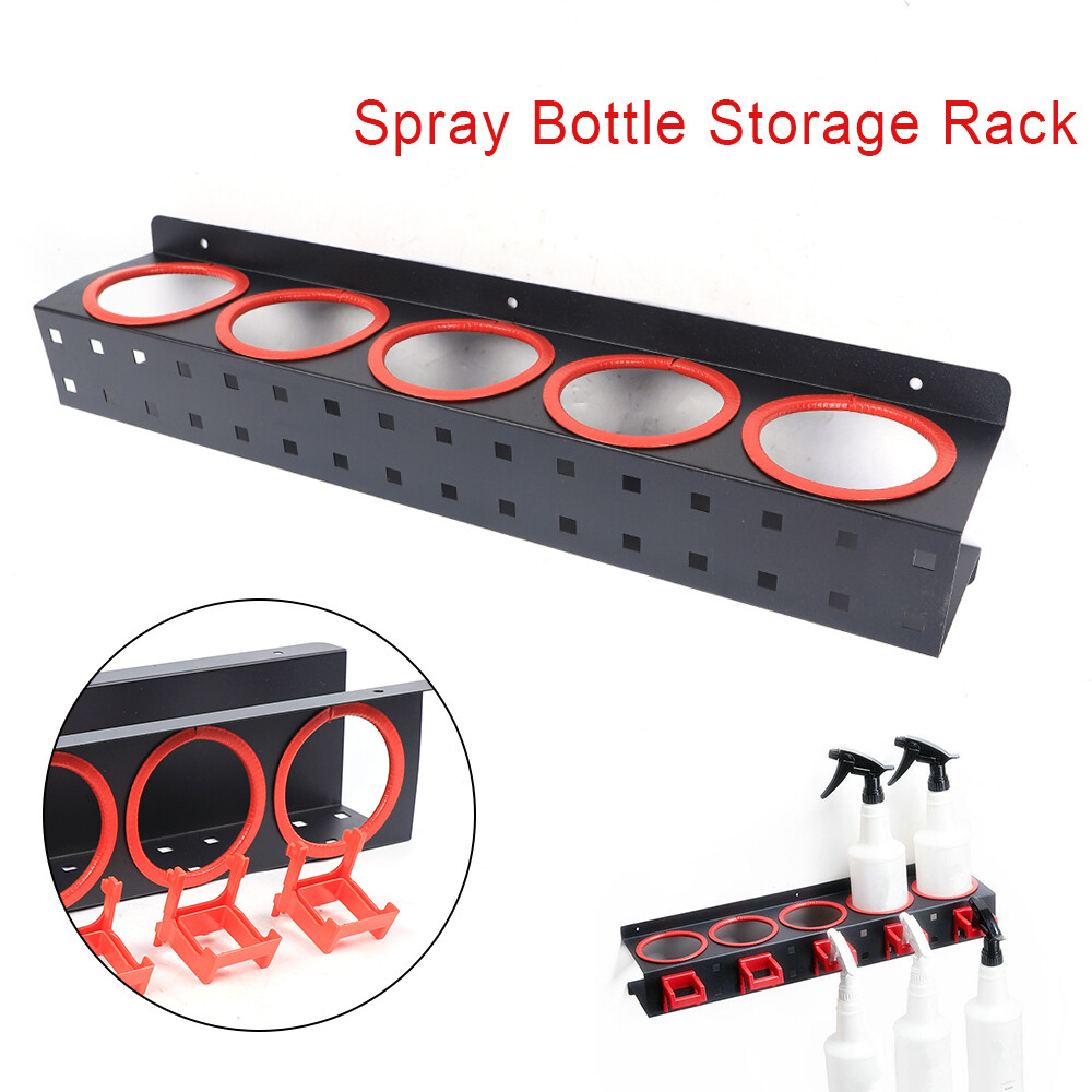 Wall-mounted Car Detailing Spray Bottle Storage Rack Organizer