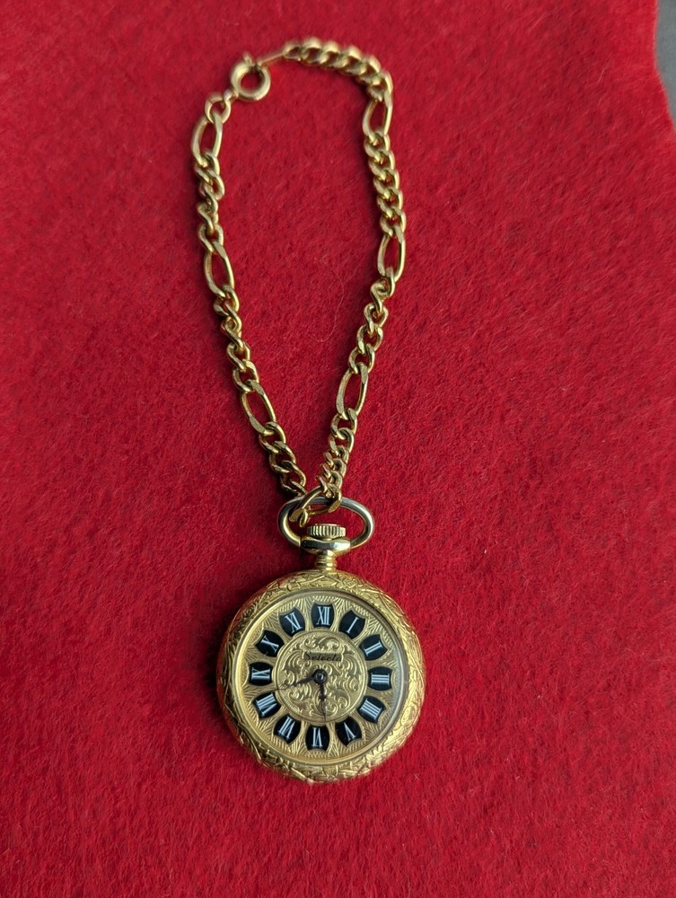 ⌚Vintage Beautiful SELECTA Gold-Plated Pocket- Open Face - Watch⌚