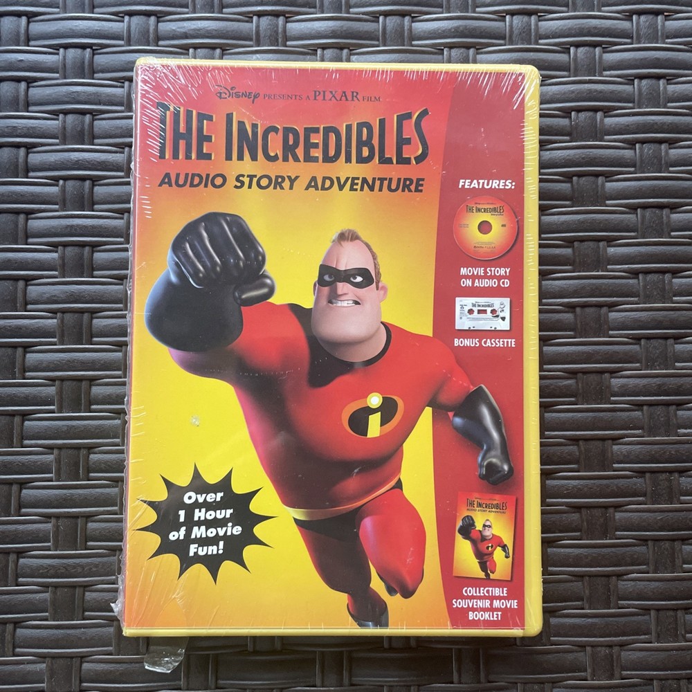 The Incredibles Audio Story Adventure - Disney (CD & Cassette, Nov-2004) SEALED