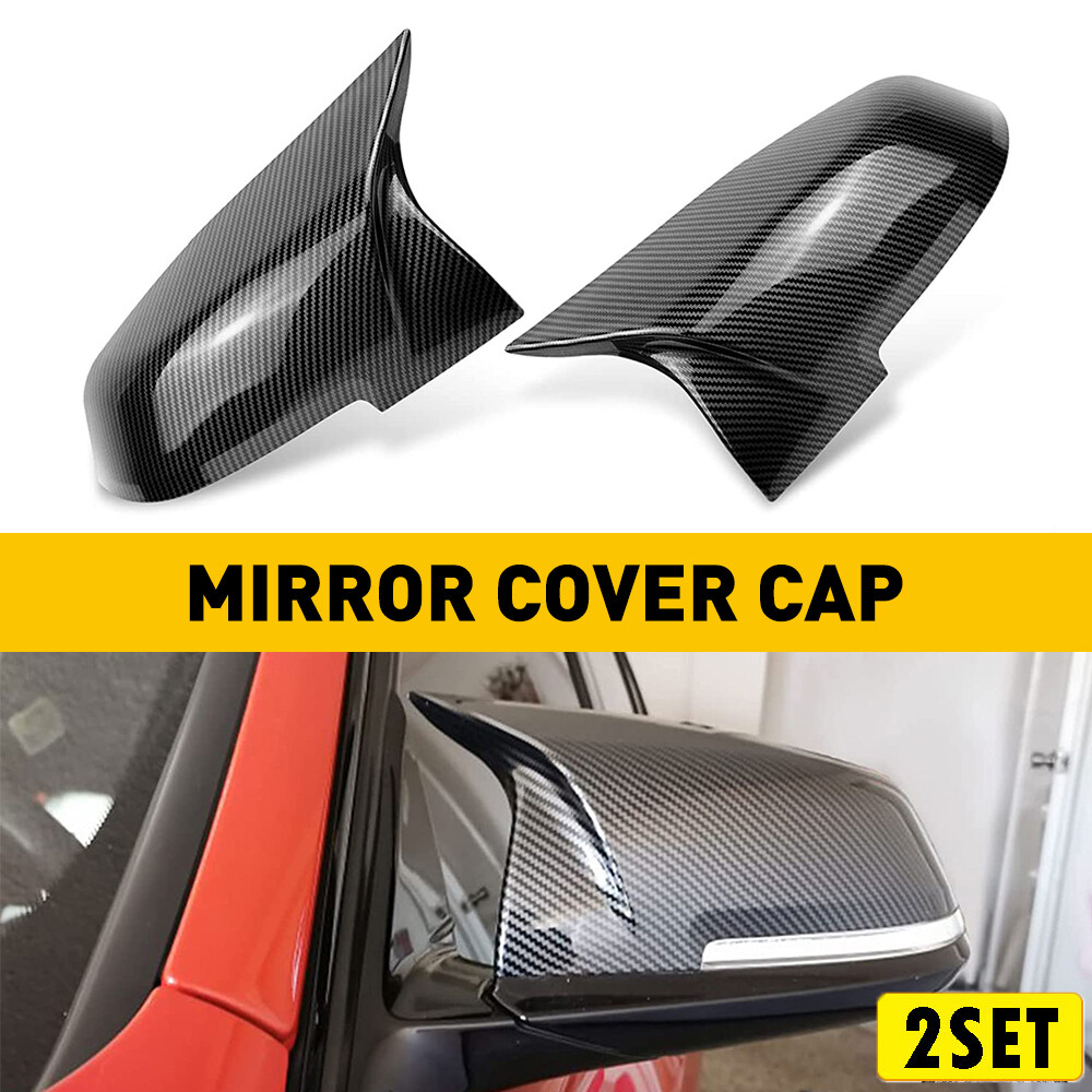 2Pair Carbon Fiber Side Mirror Cover Caps For BMW 1 2 3 4 5 X M i3S Series F87