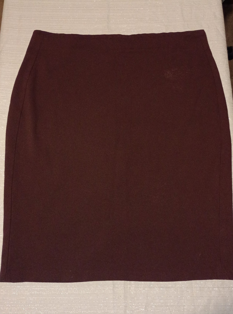 Vince Camuto maroon Solid Pencil Skirt Women XL Knee Length Straight Style