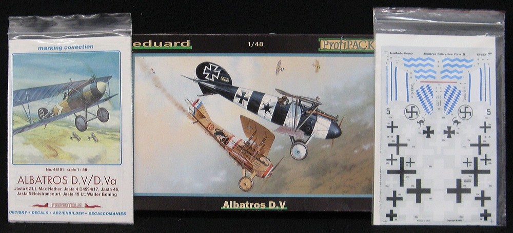 1/48 Eduard Models ALBATROS D.V Fighter with TWO DECAL SETS *MINT*