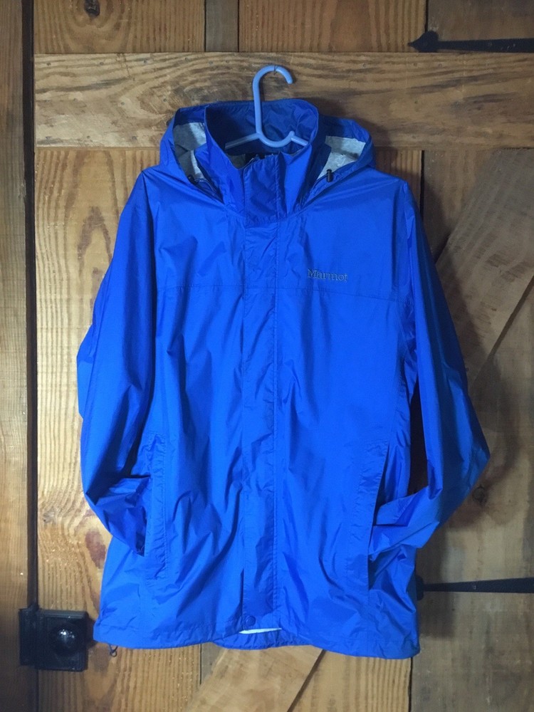 Marmot Blue Full Zip Hooded Windbreaker Jacket - Size Large