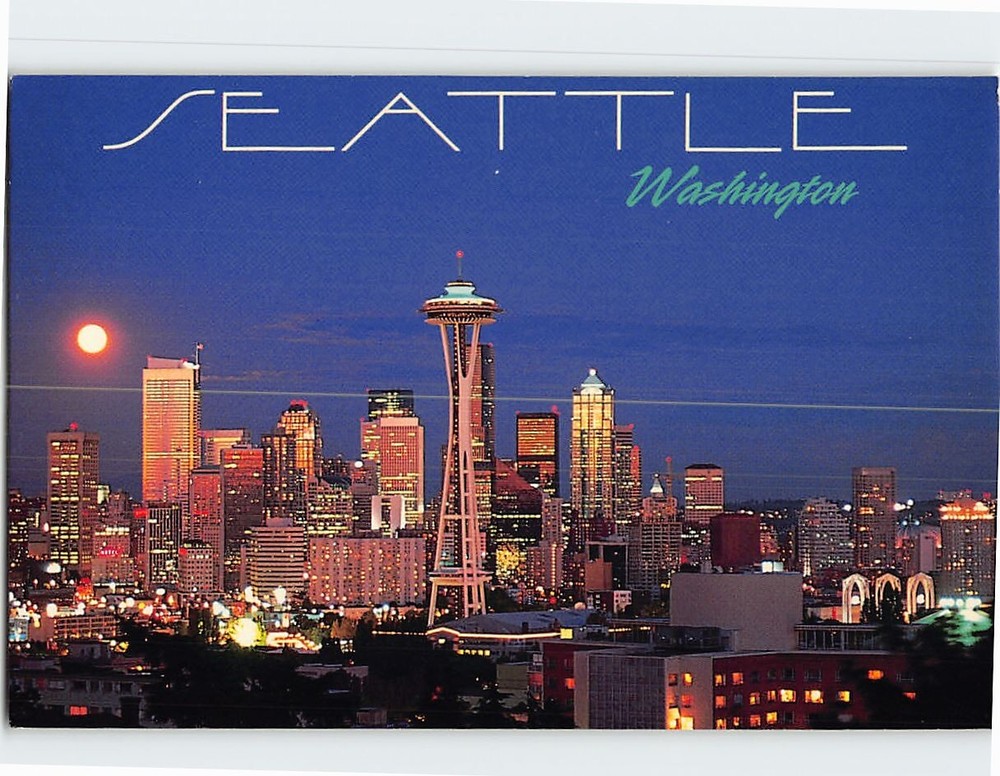 Postcard City Skyline Seattle Washington USA
