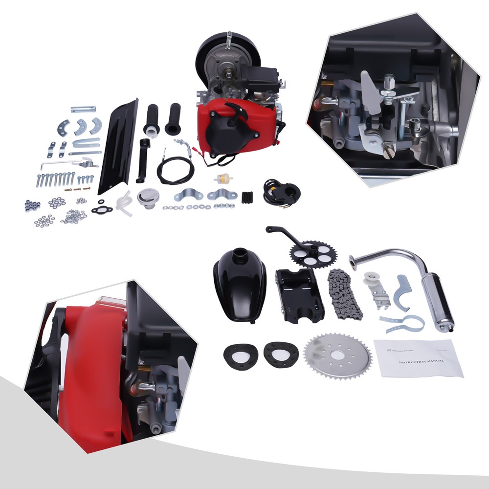 4Stroke 49CC Gas Cycle Bike Engine Kit Petrol Motorized Bicycle Motor Full Set