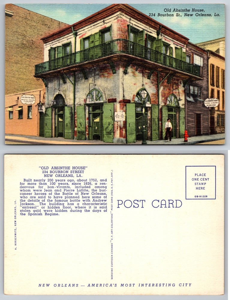 Old Absinthe House New Orleans LA Postcard-image