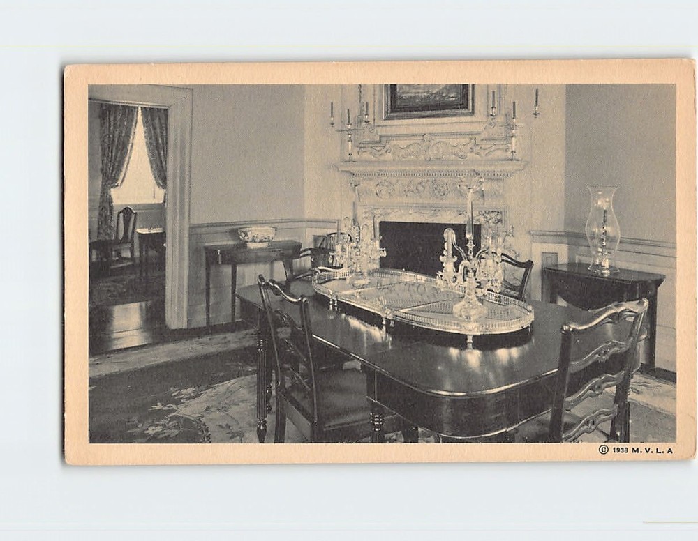 Postcard Dining Room Mt. Vernon Virginia USA