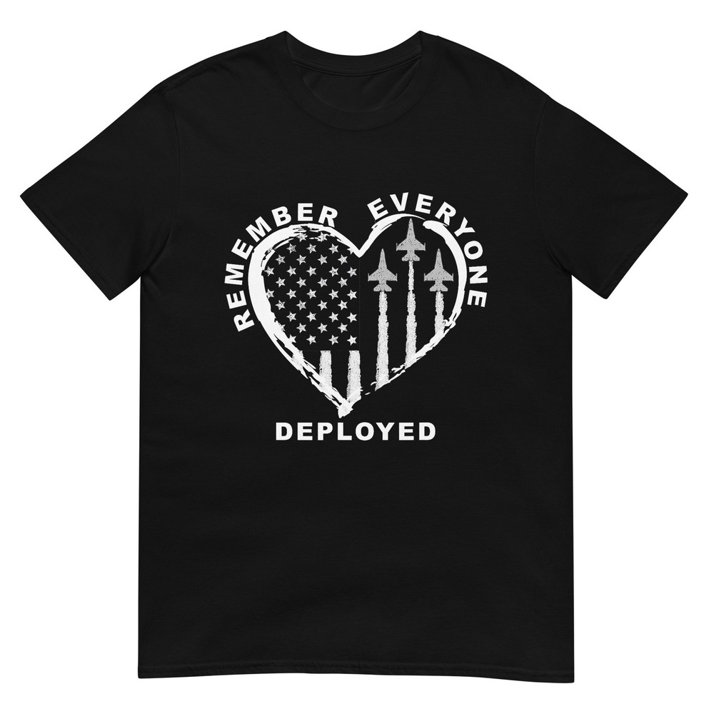 RED Friday Remember Everyone Deployed Military Heart Jet T-Shirt