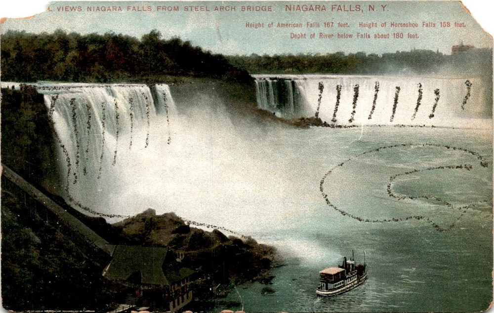 Niagara Falls, Steel Arch Bridge, N. Y., American Falls, Horseshoe Postcard