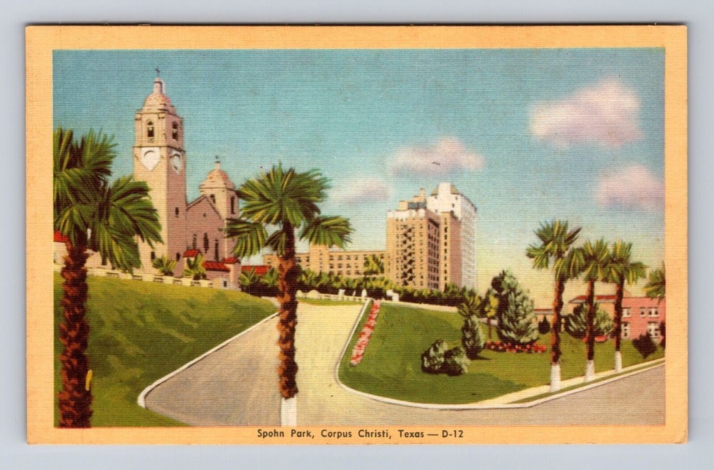 Corpus Christi TX-Texas, Spohn Park, Antique, Vintage Souvenir Postcard