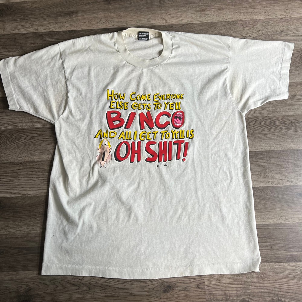 VTG Bingo T Shirt Mens XL Funny Graphic 1990s Single Stitch BEST Tag 90s USA