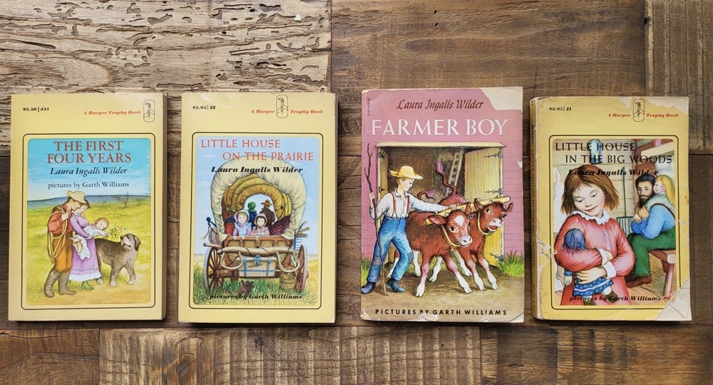 Lot Of 4 Laura Ingalls Wilder Books, Little House On The Prairie, Big Woods +