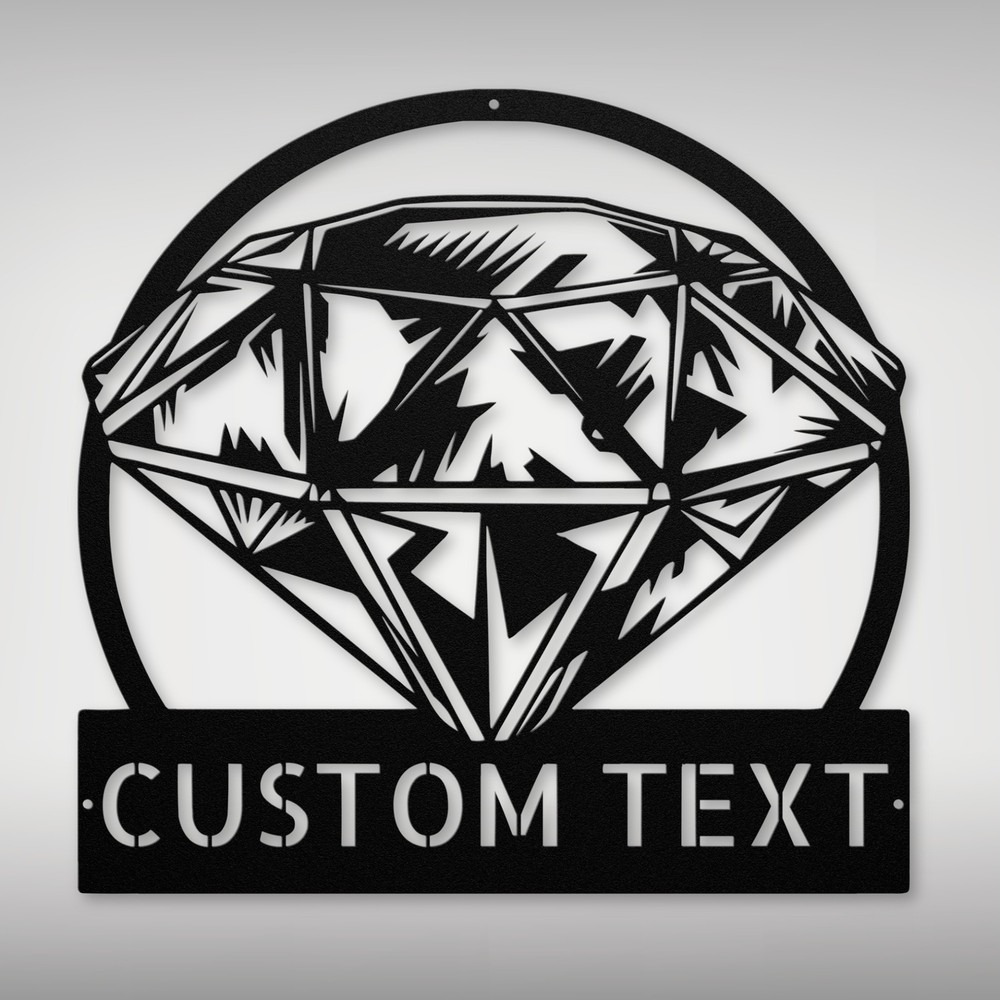 Custom Diamond Metal Sign Unique Decor for Home and Office
